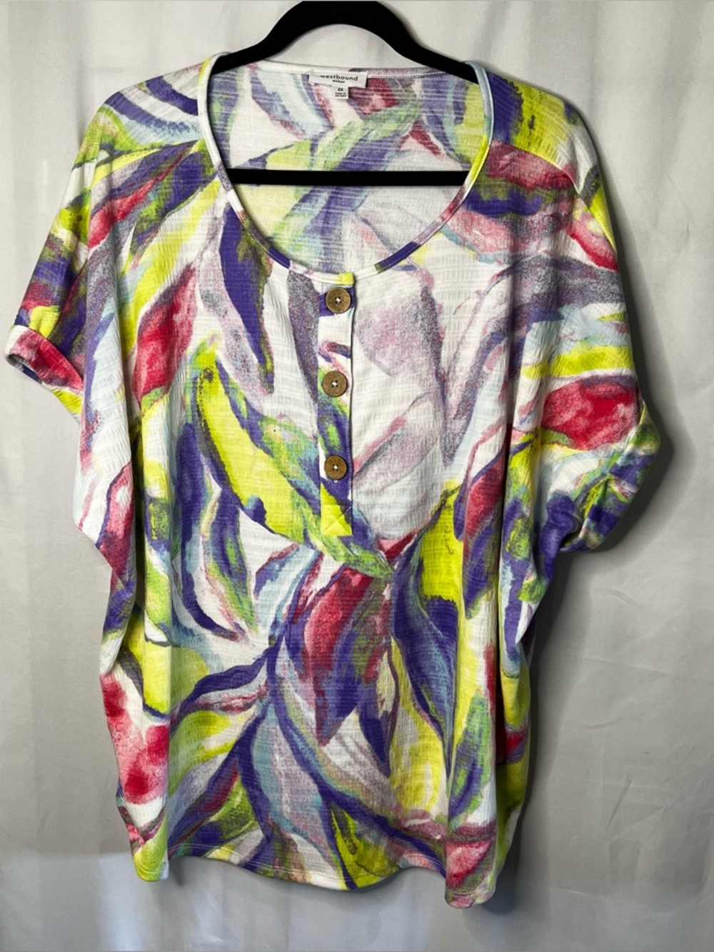 Westbound Multicolor Scoop Neck Short Sleeve Tunic